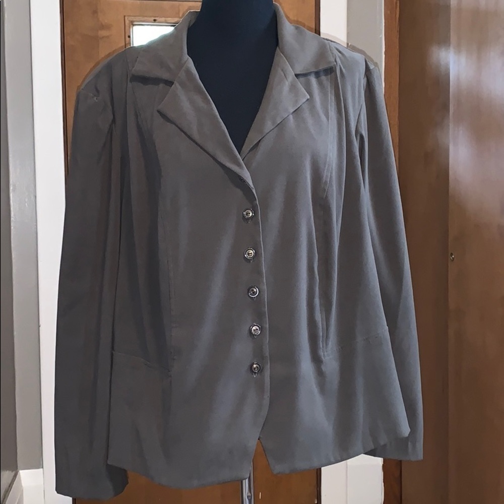 Karin Stevens plus size button down blazer
